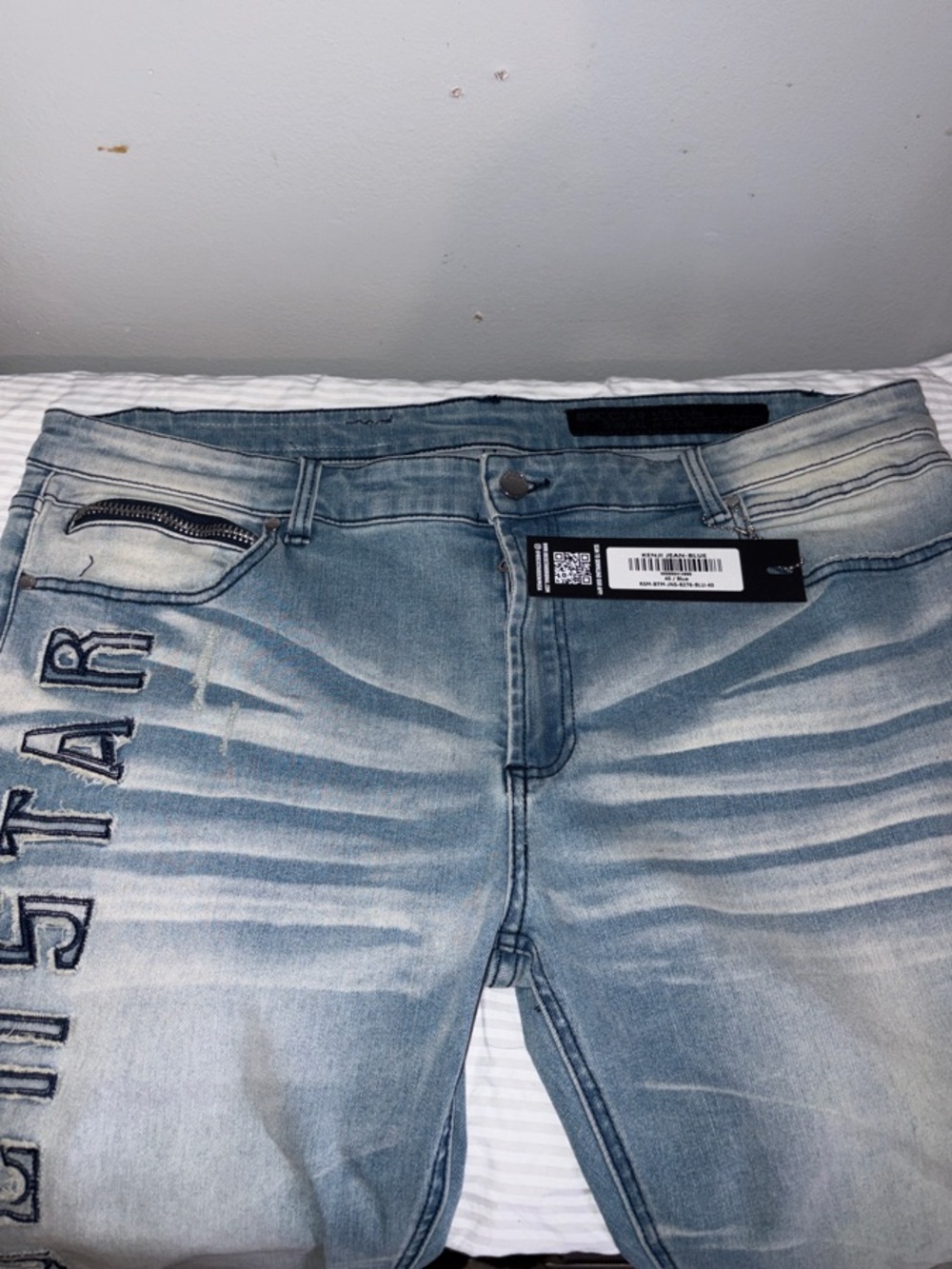 ROCKSTAR ORIGINAL, Slim Straight Men’s Jeans with Side Embroidered Detail